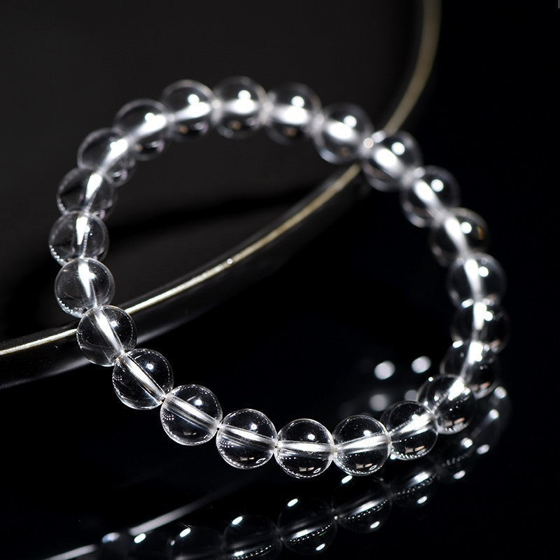 Natural Donghai Old Materials White Water Round Beads Crystal Bracelet