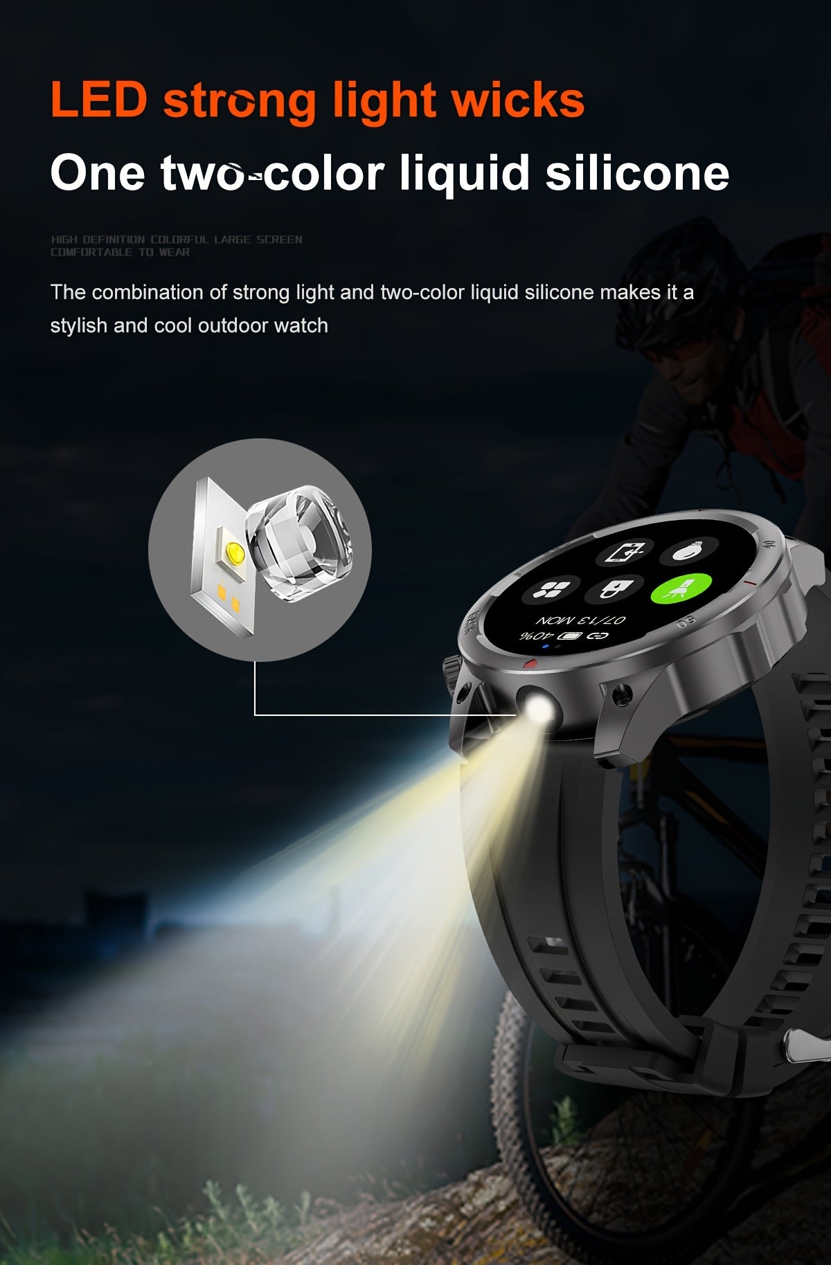 OHUGNA 2024 New GPS Motion Trajectory Smart Watch For Men LED Lighting 360*360 HD Screen AI Voice Wireless Call NFC Smartwatch, Compass Sport Fitness Tracker Watches Outdoor Sports Smart Watch For Men Father's Day Gift