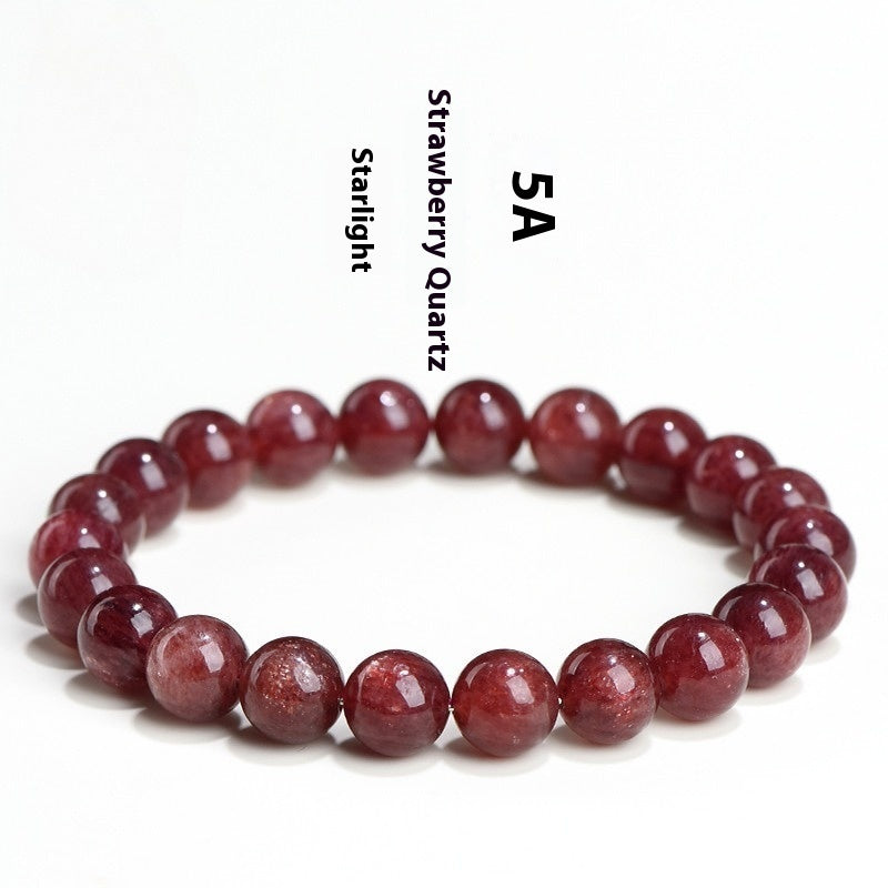 Natural Starlight Cherry Red Strawberry Quartz Bracelet
