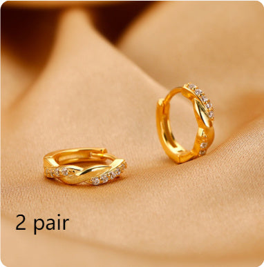 New Trendy Temperament Interwoven Earrings Female Fashion Personality Hemp Rope Earclip Earrings