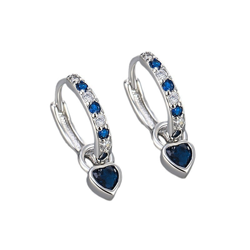 Fashion Color Zircon Earrings Female With Hearts Eardrops