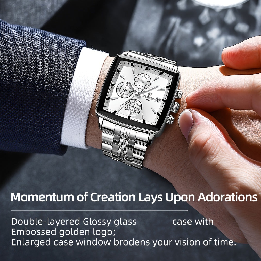 REWARD Men's Watches Blue Rectangle Quartz Wristwatches Luxury Business Watch Clock Luminous Hands Clock Man Valentine's Day