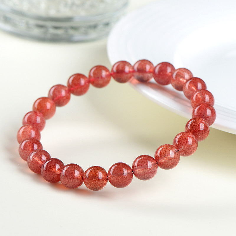 Natural Pigeon Blood Red Ice Strawberry Quartz Bracelet