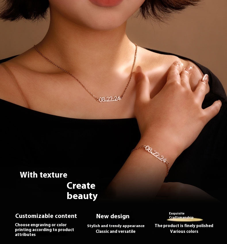 Stainless Steel Diamond Studded Digital Bracelet, Non Fading Necklace