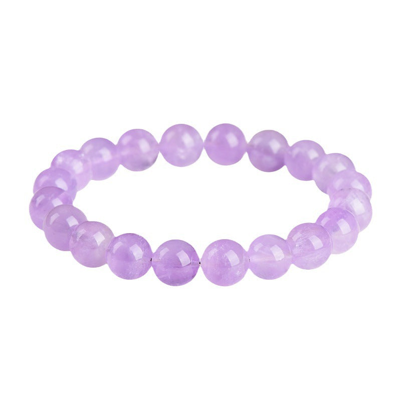 Lavender Round Beads Iced Light Purple Crystal Bracelet