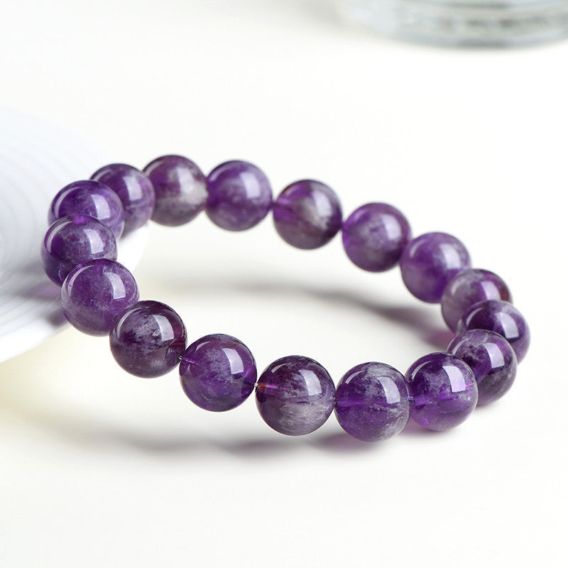 Natural Feather Amethyst Snow Mountain Purple Scattered Beads Bracelet
