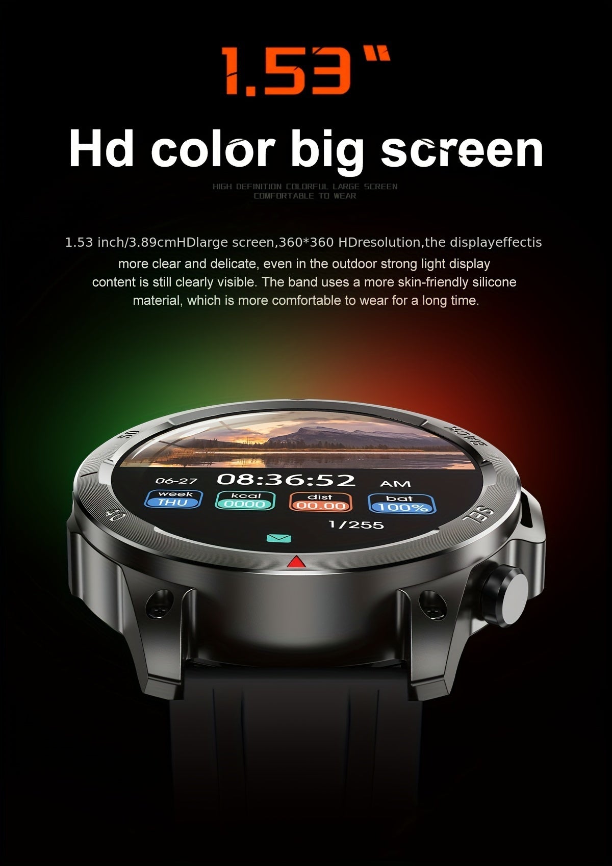 OHUGNA 2024 New GPS Motion Trajectory Smart Watch For Men LED Lighting 360*360 HD Screen AI Voice Wireless Call NFC Smartwatch, Compass Sport Fitness Tracker Watches Outdoor Sports Smart Watch For Men Father's Day Gift