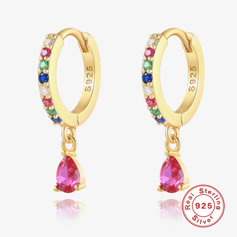 S925 Sterling Silver Diamond Water Drop Eardrop Earring