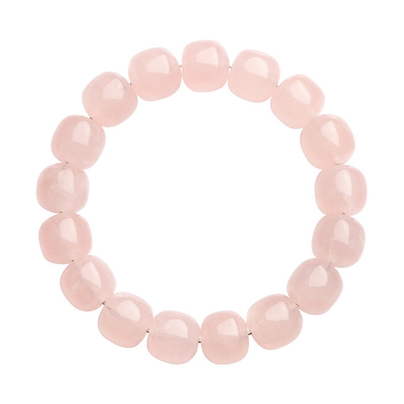 Natural Bamboo Crystal Barrel Bead Bracelet
