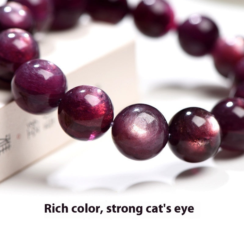 Crystal Natural Purple Lepidolite Round Beads Bracelet