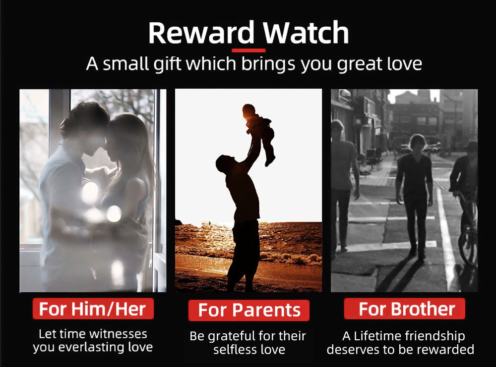 REWARD Men's Watches Blue Rectangle Quartz Wristwatches Luxury Business Watch Clock Luminous Hands Clock Man Valentine's Day