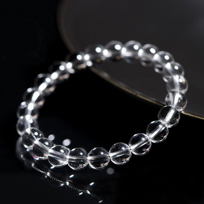 Natural Donghai Old Materials White Water Round Beads Crystal Bracelet
