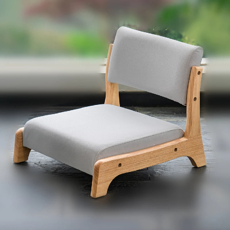 Damedai Japanese Floor Chair Wood Tatami Zaisu Legless Chair Back Support Great for Reading Meditating Living Room Balcony