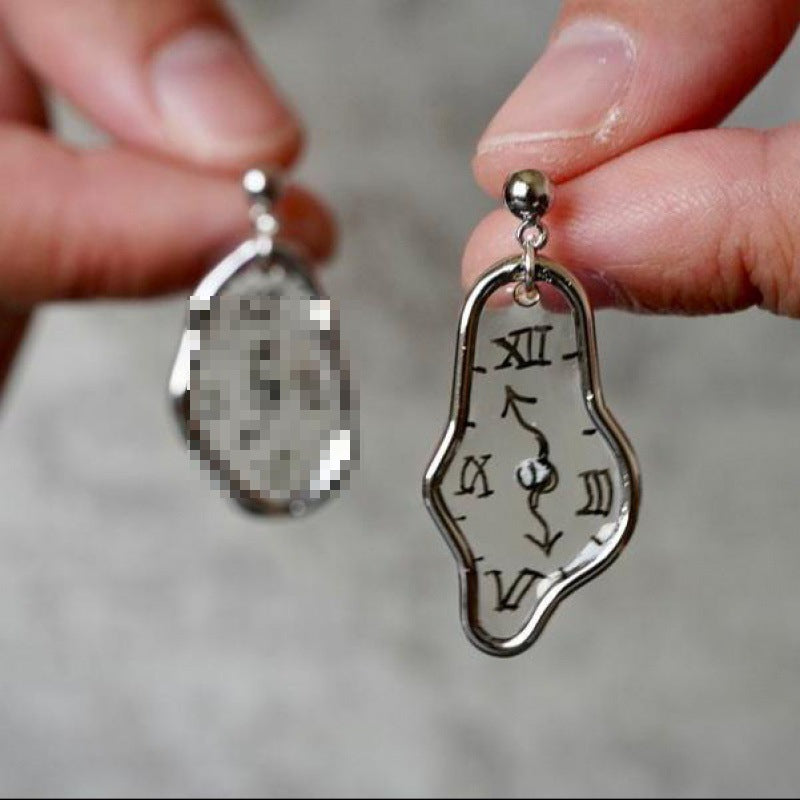 Clock Ornament Personality Simple Handmade Earrings