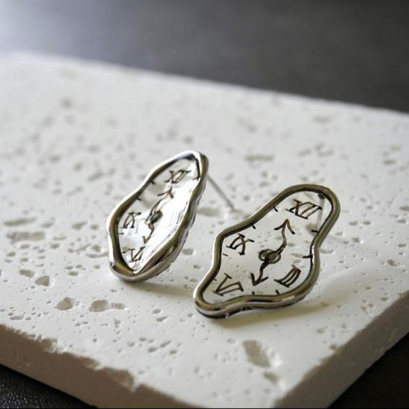 Clock Ornament Personality Simple Handmade Earrings