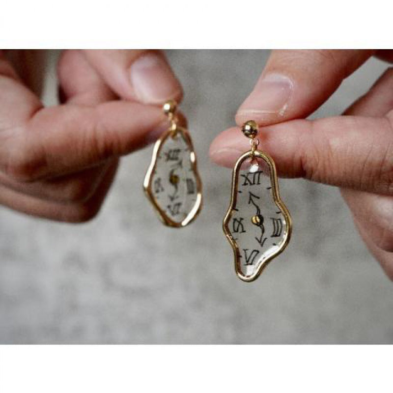 Clock Ornament Personality Simple Handmade Earrings