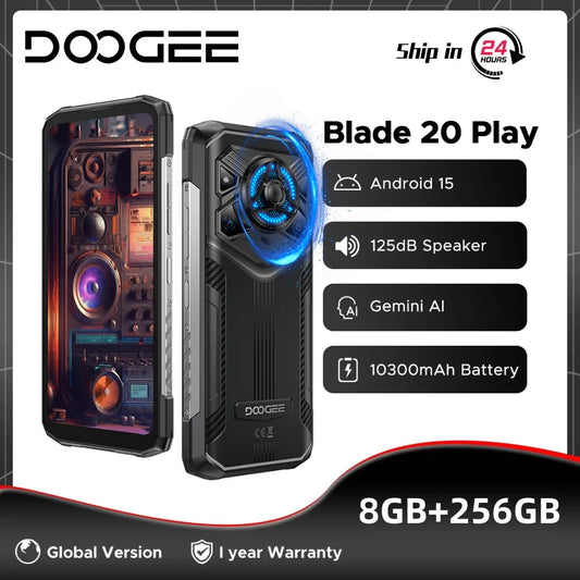 Global Version DOOGEE Blade20 Play 5G Rugged Phone 6.6” HD+ 90Hz 8GB 256GB 10300mAh Battery 50MP Camera Android 15 Mobile phone
