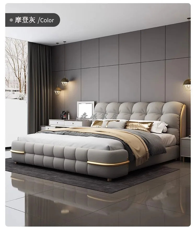 Aesthetic Luxury Unique Bed Queen Elastic Bedroom Double Bed Sleeping 180x200 Camas De Matrimonio Dormitorio Home Decoration