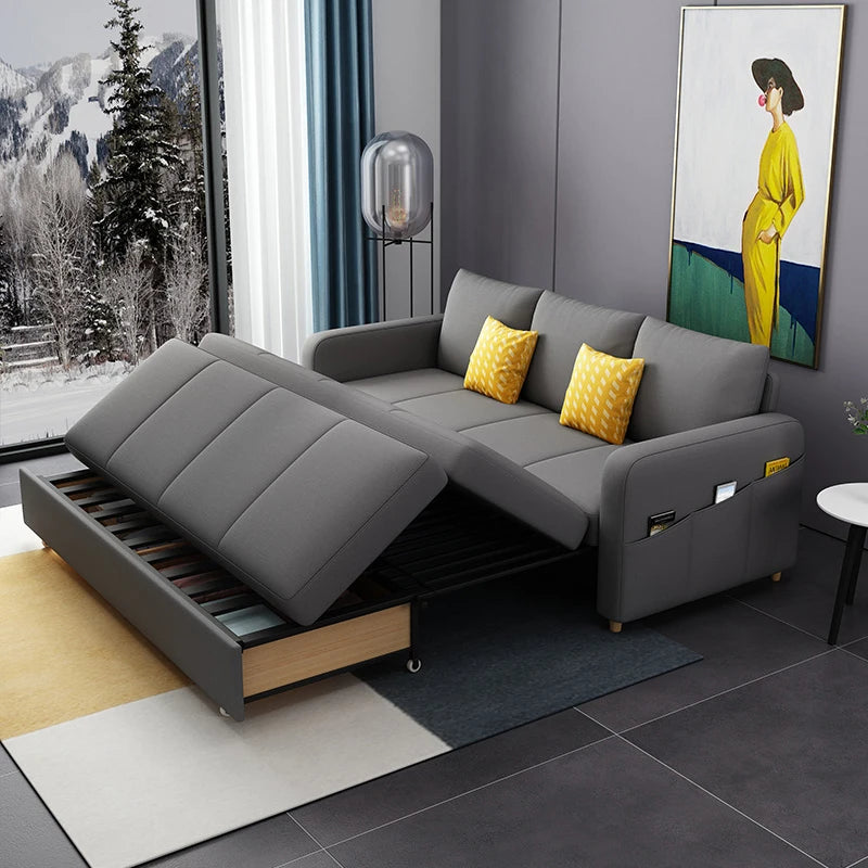 Space Saving Multi-purpose Living Room Set Furniture Modern Fabric Folding Sofa Bed