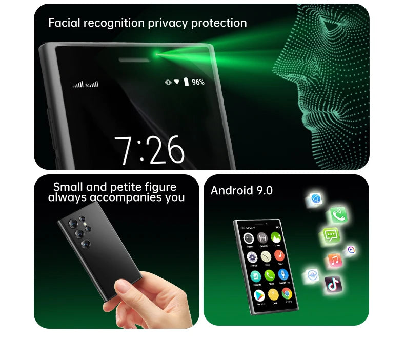 SERVO S26 3G WCDMA Mini Smartphone 2GB RAM 16GB ROM Google Play Face Unlock 3.0" Touch Display Tiny Smart Phones 2 SIM Standby
