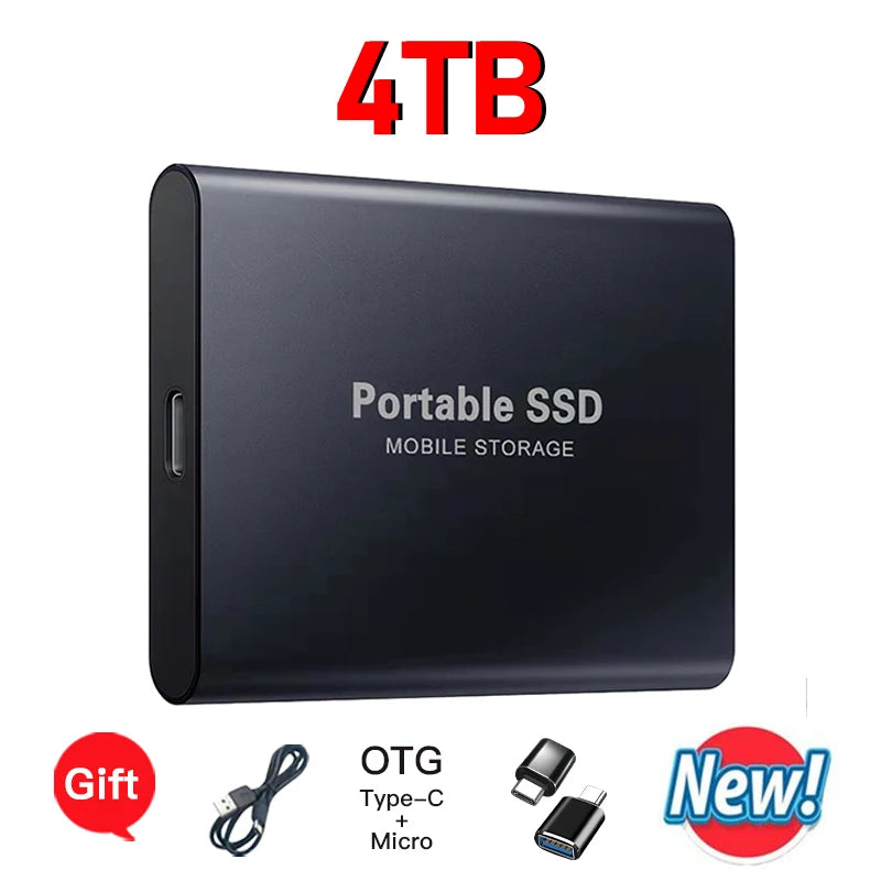 Original 128TB Portable SSD External Hard Drive High Speed 8TB Solid Disks Large Capacity Storage Device for Laptop Desktop MAC