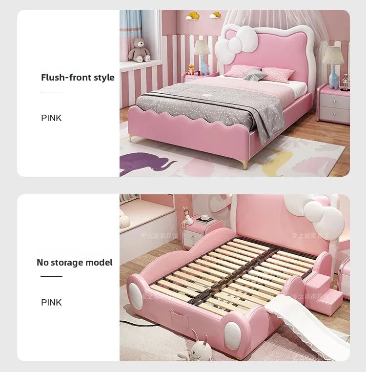 150X200cm Modern Childrens cartoon girl princ ess bed pink queen size bed frame full double bed complete bedroom furniture