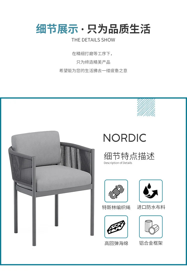 Leisure Balcony Garden Chair Coffee Table Outdoor Modern Living Room Garden Chair Hotel Aluminum Furniture Silla De Jardín MHHYY