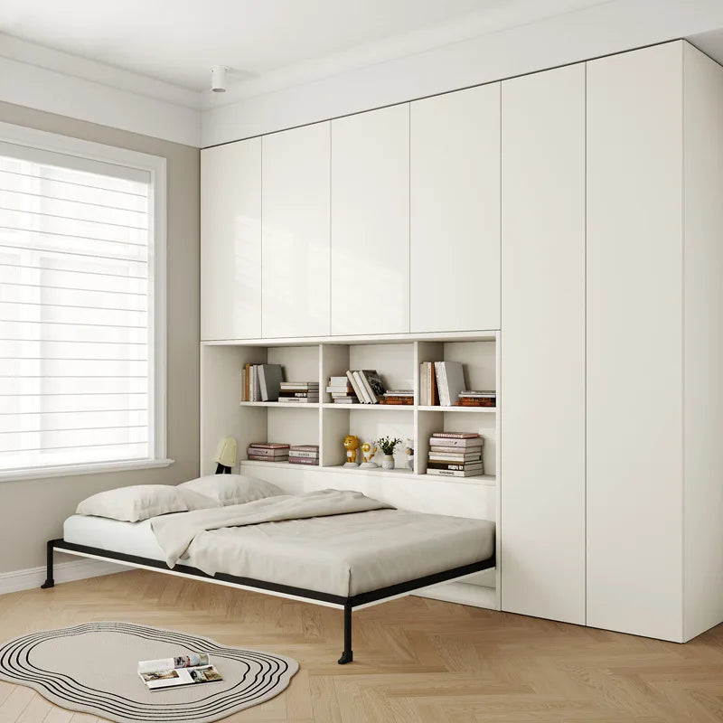 Multifunctional rollover invisible bed modern desk wardrobe integrated folding bed wall bed space saving