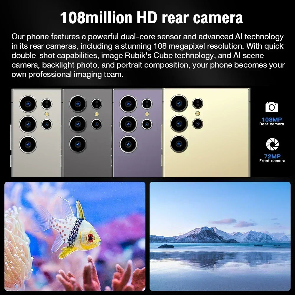 HOT 2025 new S25 Ultra original intelligent 5G dual card dual standby Android 14 system global version 108MP 8000mAh battery
