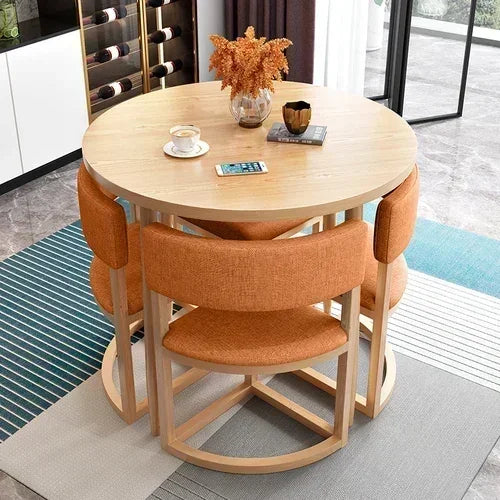 Round Mobile Dining Tables Set Kitchen Center Wood Table Hotel Extendable Luxury Floor Mesa Comedor Mesa Comedor Home Furniture