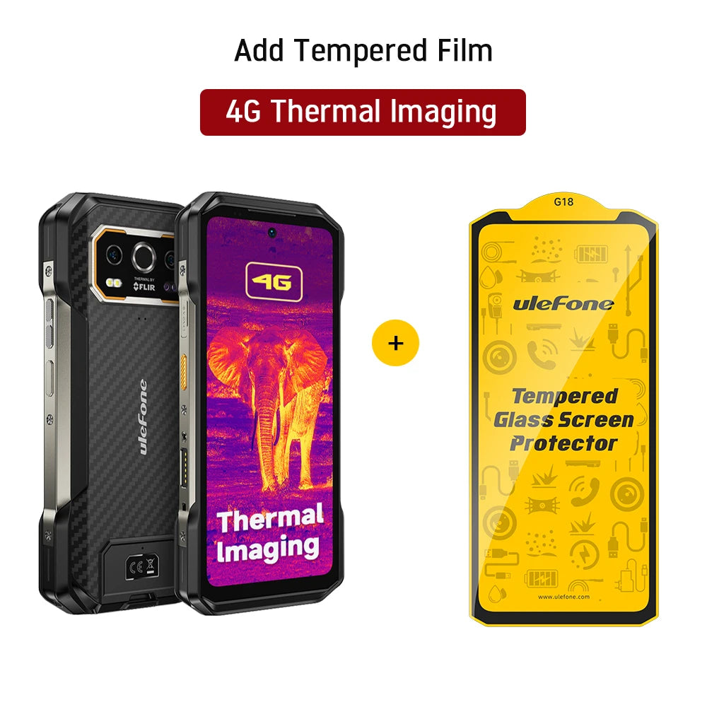 Ulefone Armor 27T 4G THERMAL BY FLIR® Rugged Phone 10600mAh Up to 24GB+256GB 6.78"FHD 120Hz Night Vision Android 14 Smartphone