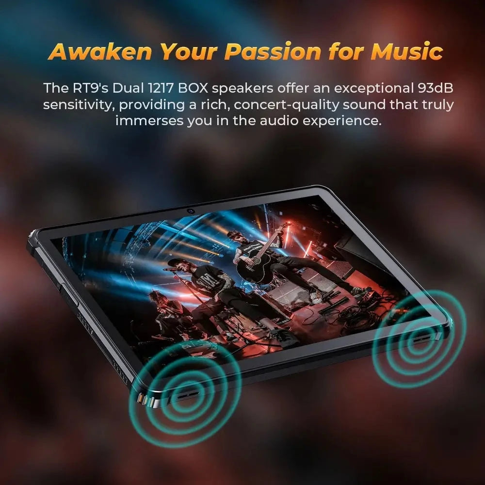 OUKITEL RT9 Rugged Tablet 6GB+256GB 10.1" HD Display Android 14 Unisoc T606 Octa-Core Support Dual SIM 11000mAh IP68 Tablet PC