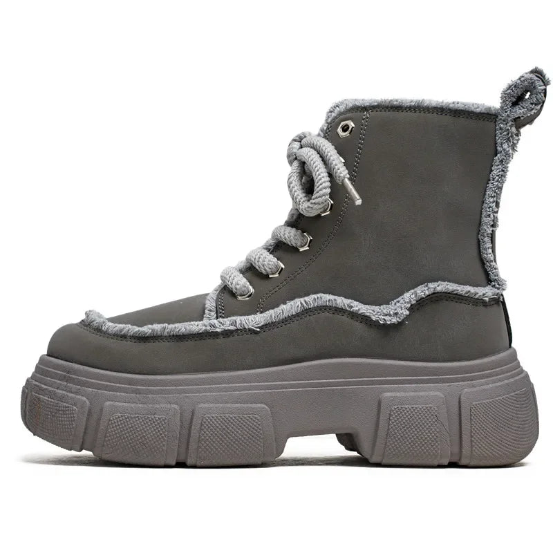 New Style Winter Retro Men's Ankle Tooling Boots High Quality Designed Casual Outdoor Mans Boot Platform British Style Men Shoes