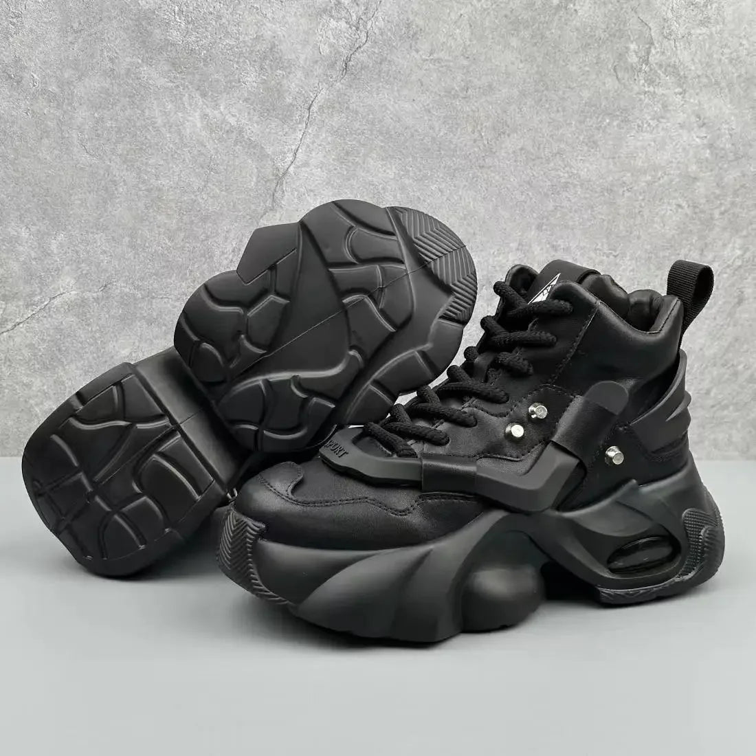 Men's Boots High Top New Trend Wear-resistant Synthetic Leather Boots Casual Lace Up Height Increasing Fashion Boots 2025