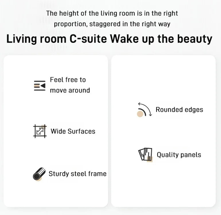Light luxury round bedside coffee table home simple movable sofa side table for small apartments