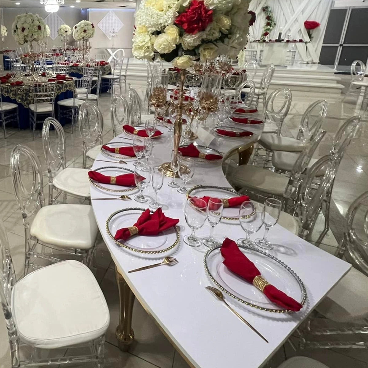 100pcs)Modern Restaurant Wedding Party Chairs plastic Stackable Hotel Gold Chiavari Chairs 1149