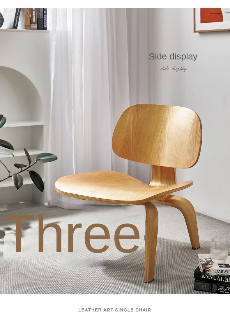 Modern Plywood Simple Leisure Chair Armchair Wood Legs Natural Living Room Japanese Chair Accent Chairs Home Furniture