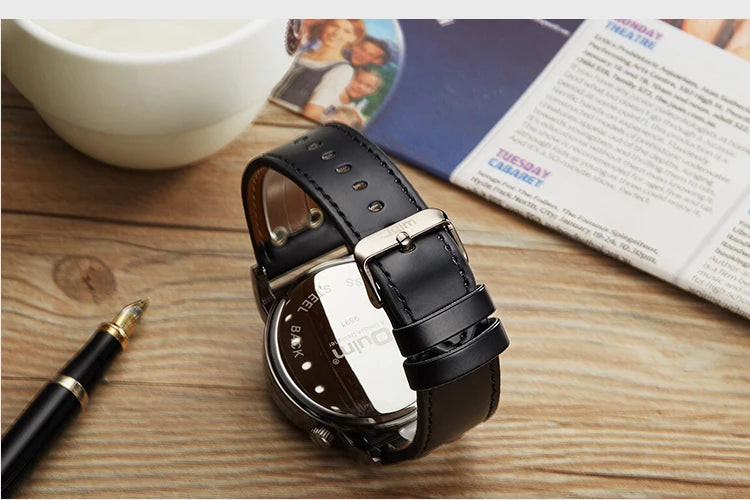 Oulm Designer Brand Luxury Watches For Men Dual Time Quartz Watch Casual Man Leather Watch Sport Male Clock Relogio Masculino