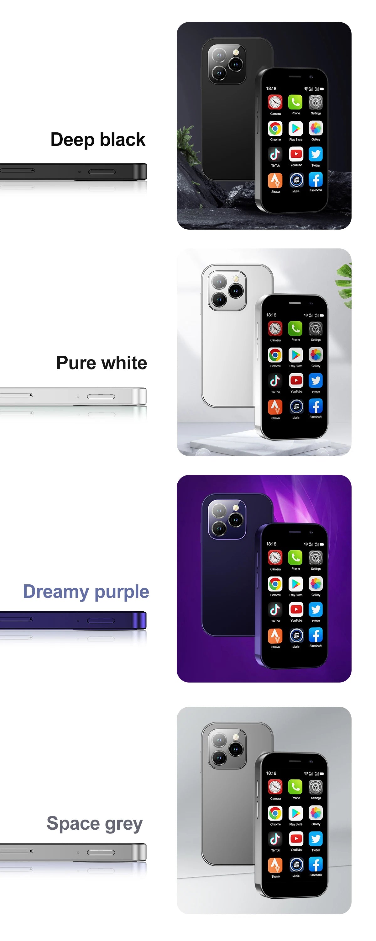 SERVO KING8000 4G Cellular Network Mini Smartphone Android 10.0 2GB+16GB 3" Display 5MP Camera Dual SIM With Play Store WhatsAPP