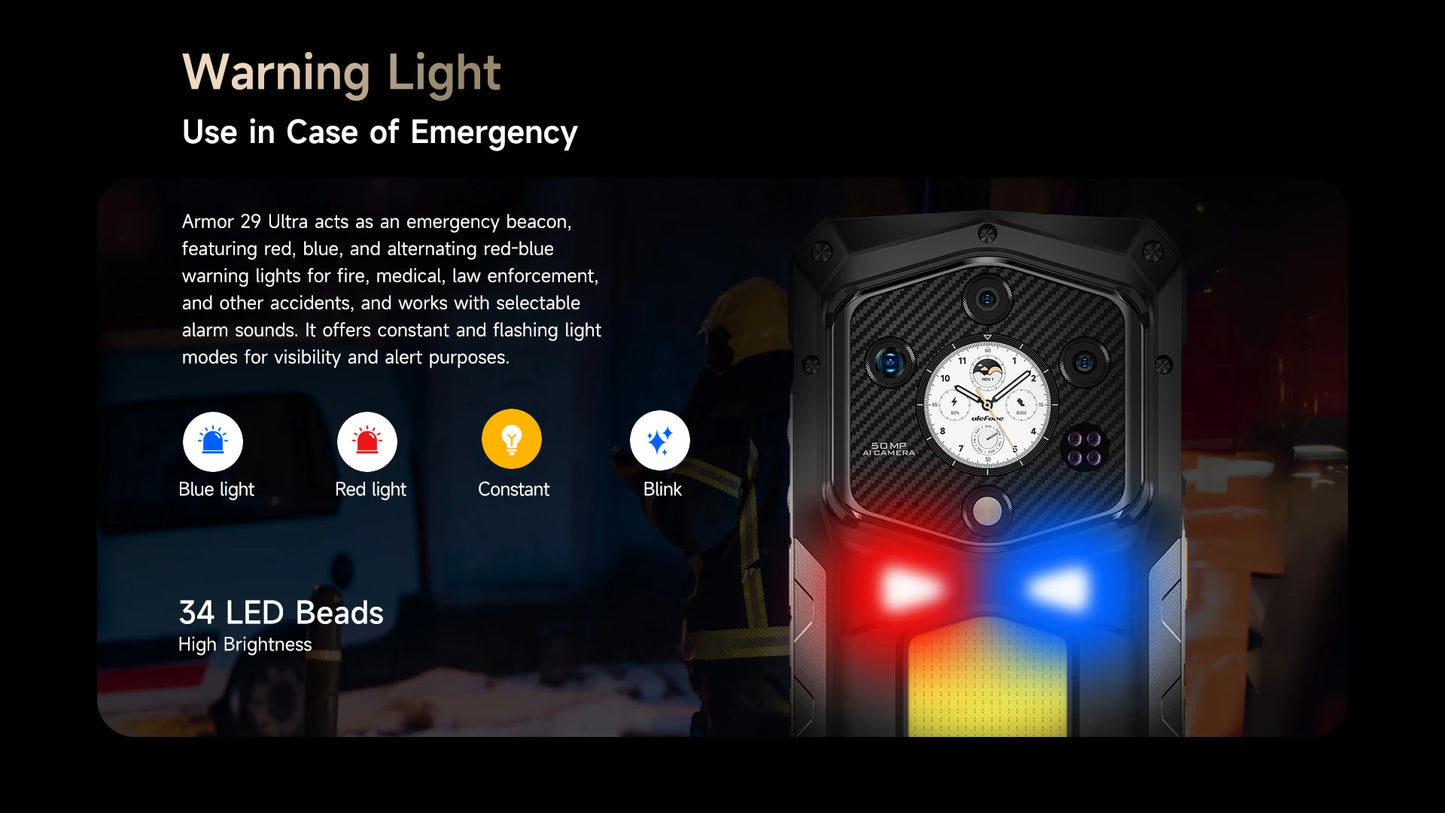 【2025 New】Ulefone Armor 29 Ultra 5G Rugged Phone Smartphone Android 15 32GB+1TB 21200mAh 120W Flash Charging Dual Screen NFC