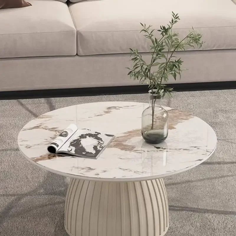 Cream Wind Rock Plate Coffee Table Living Room Small Simple Tea Table Center Modern Hallway Mesa Centro Salon Furniture Home