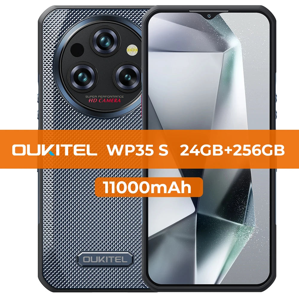 Oukitel WP35 S Rugged phone 24GB(6+18)+256GB 11000mAh phones androids NFC rugged Smartphone Business phone