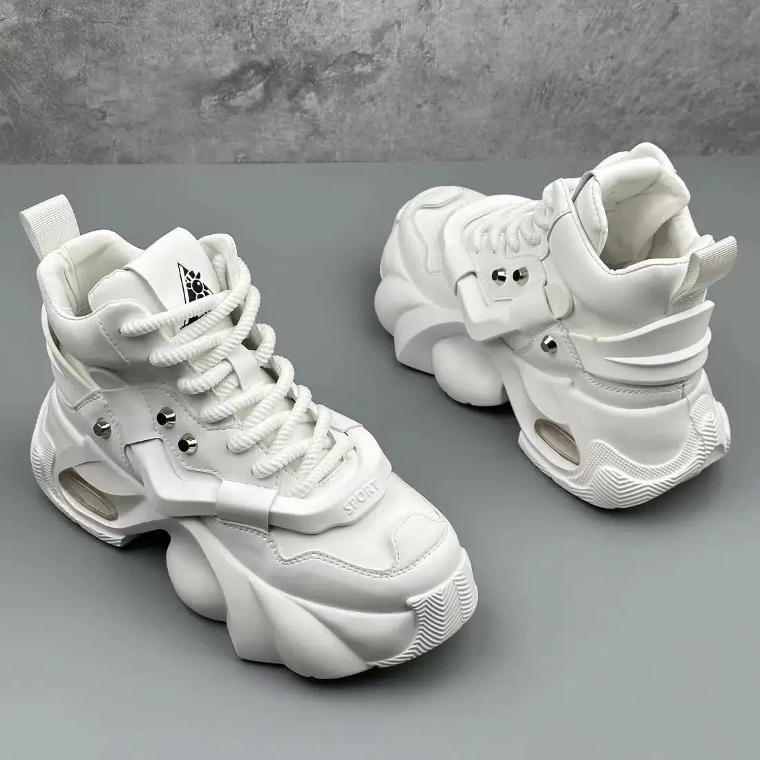 Men's Boots High Top New Trend Wear-resistant Synthetic Leather Boots Casual Lace Up Height Increasing Fashion Boots 2025