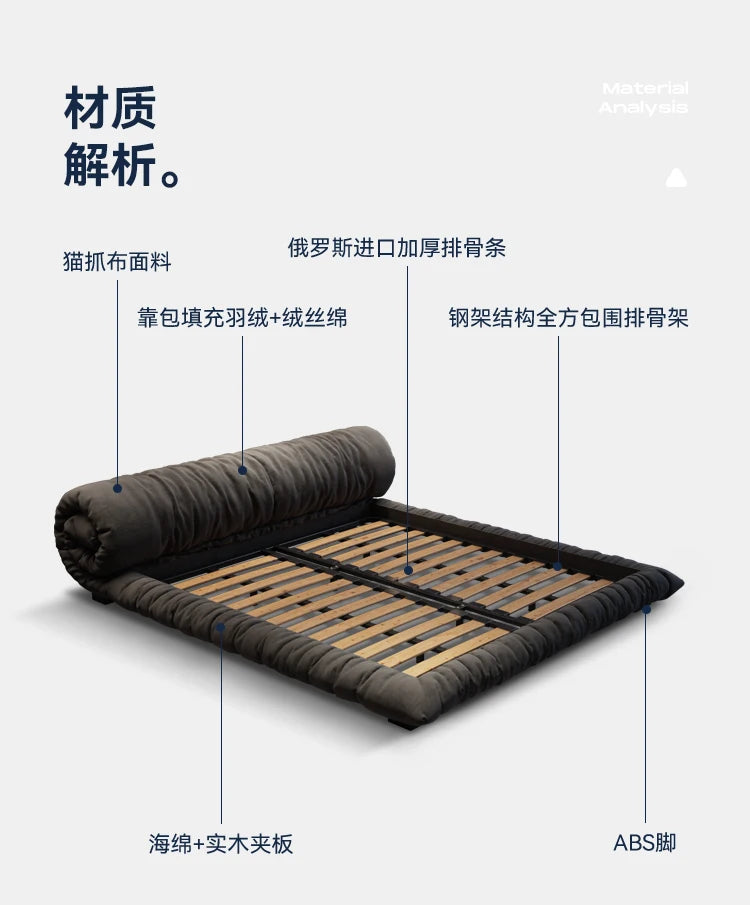 Backrest Duvet Double Bed Waterproof Luxury Gray Big Wooden King Size Beds Bedroom Adults Floor Cama De Casal Home Furniture