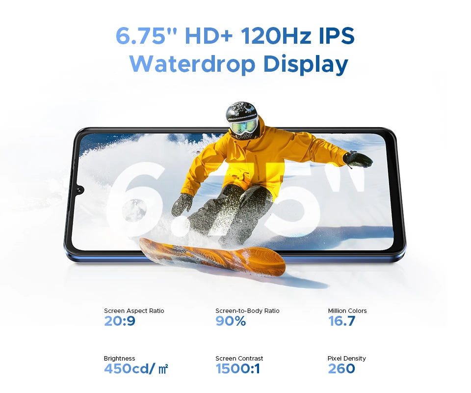 Global Version DOOGEE Note 59 5G 32GB(8+24) 128GB 6.75" 120Hz 6250mAh Large Battery UNISOC T8200 Octa Core Android 15 NFC