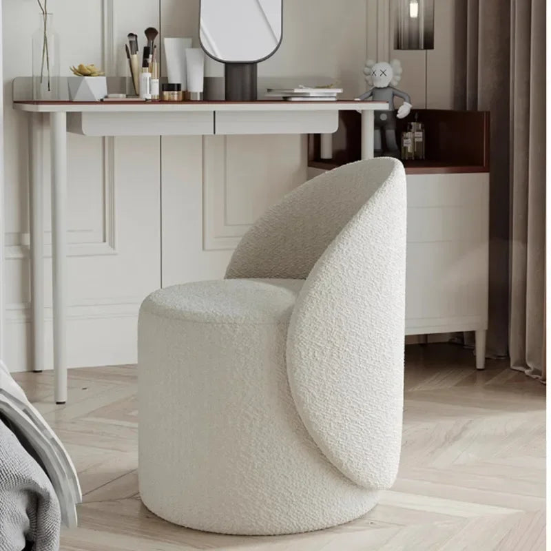 Professional Backrest Chair for Bedroom, Vanity Stool, Minimalist Makeup Seat, French Style, Home Furniture, Elegant
