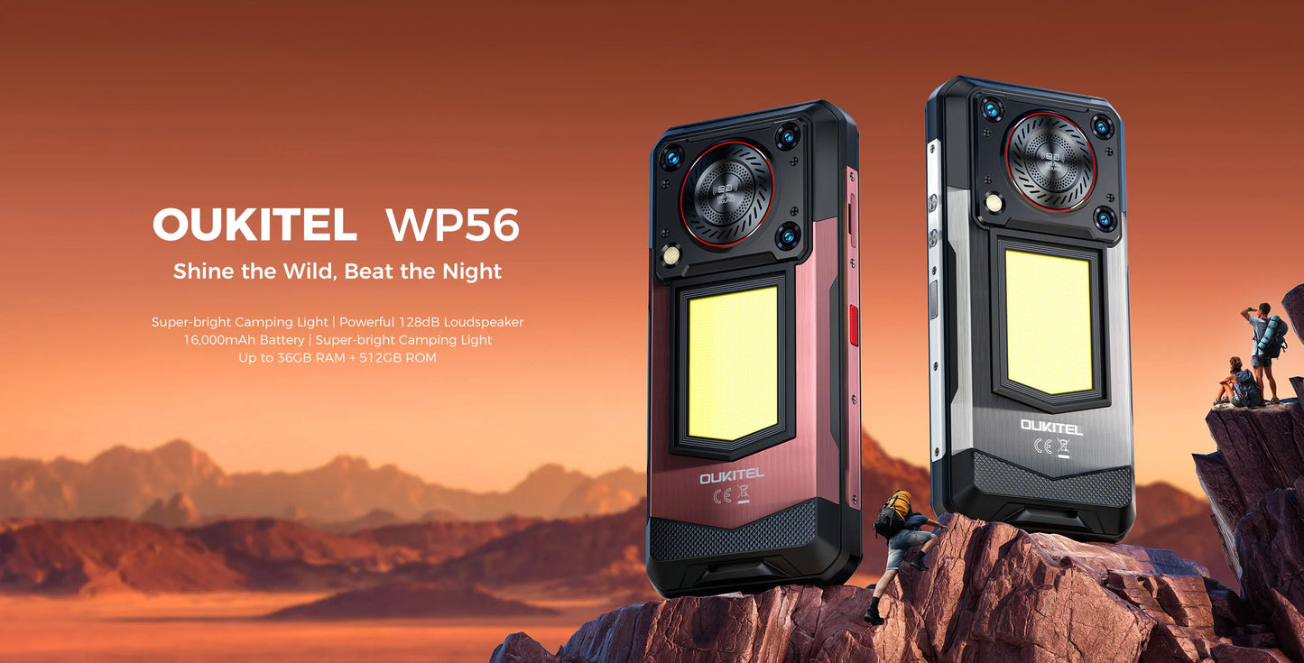 OUKITEL WP56 Rugged Smartphone Android 15 MTK7050 6.8Inch FHD 120Hz 6GB RAM+512GB ROM Mobile Phone 108MP Camera 45W 5G Cellphone