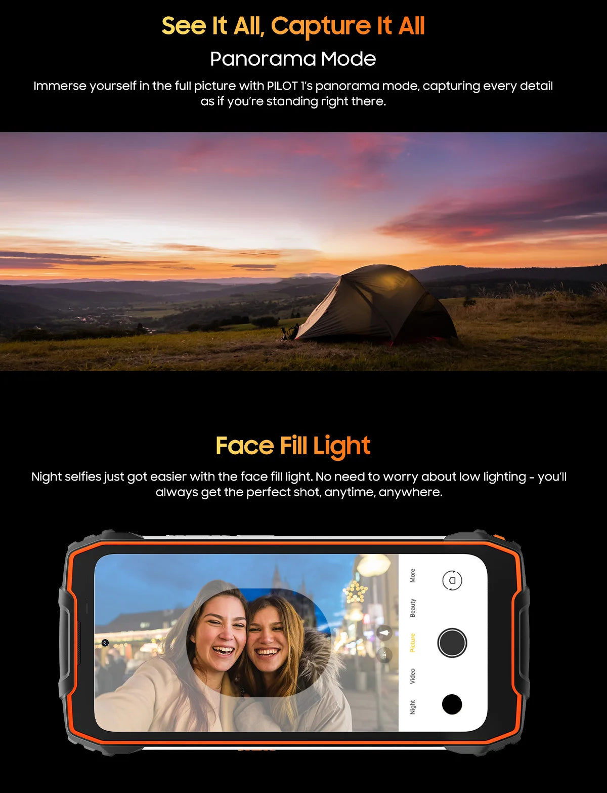 Blackview OSCAL PILOT 1 Rugged Phone, 6GB 256GB Smartphone Helio G81, 6.67'' Display Mobile Phone With 15000mAh, NFC Cellphones