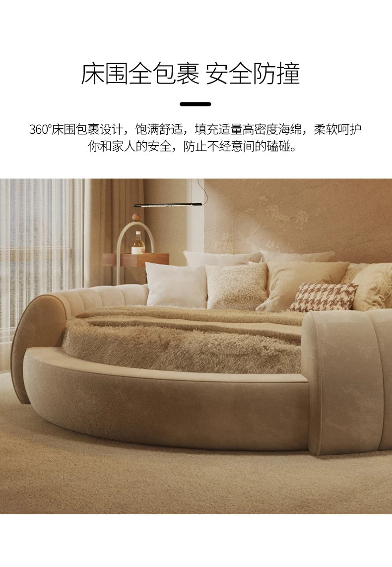 180X200cm furniture bedroom luxury king size Round bed Chest Double sex bed Base beds and frames full marriage bedrooms
