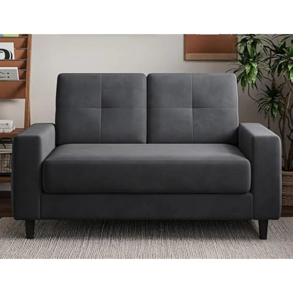 Loveseat Sofa W/armrests & backrests, 53" Small Spaces 2 Seater Mini Couch for Apartment, Office & Living Room, Living Room Sofa